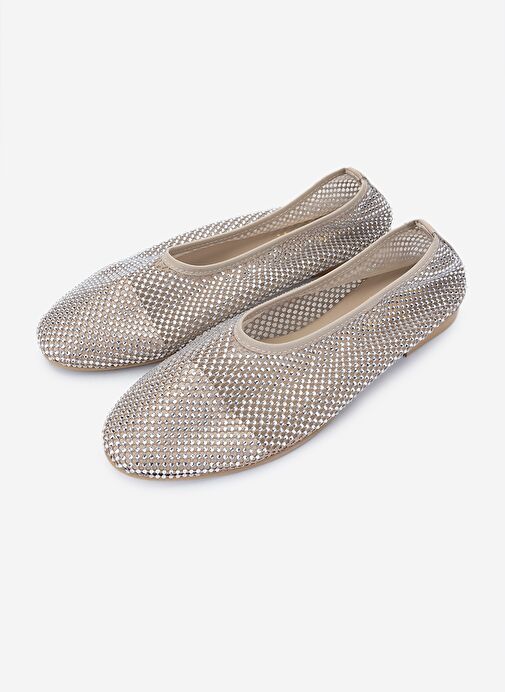 Valmenti Kadın Deri & Tekstil Bej Babet Ayakkabı - Görsel 6