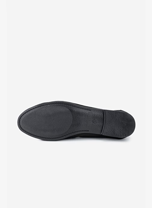 Valmenti Kadın Hakiki Deri Siyah Süet Loafer Ayakkabı - Görsel 5