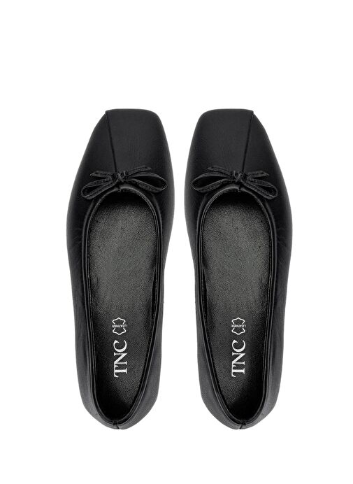 Tamer Tanca Kadın Hakiki Deri Siyah Deri Babet Ayakkabı - Görsel 6