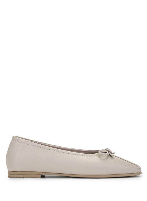 Tamer Tanca Kadın Hakiki Deri Bej Babet Ayakkabı - Görsel 2