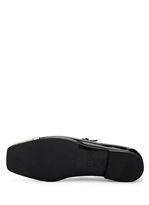 Tamer Tanca Kadın Hakiki Deri Siyah/Dore Babet Ayakkabı - Görsel 4