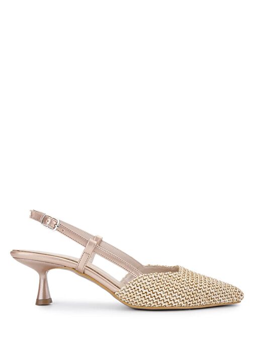 Tamer Tanca Kadın Hakiki Deri Krem Topuklu Ayakkabı - Görsel 2