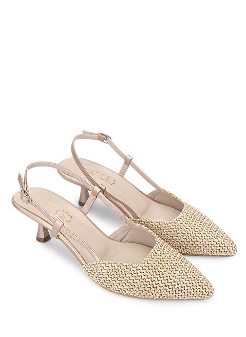 Tamer Tanca Kadın Hakiki Deri Krem Topuklu Ayakkabı - Görsel 3