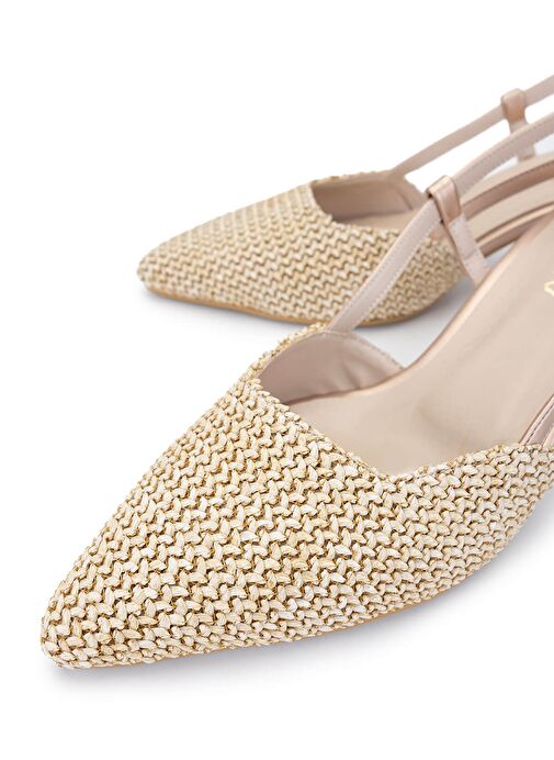 Tamer Tanca Kadın Hakiki Deri Krem Topuklu Ayakkabı - Görsel 4