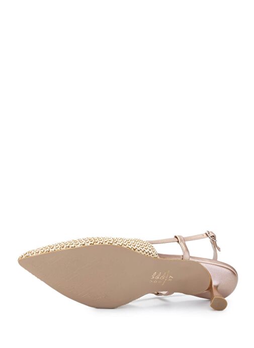 Tamer Tanca Kadın Hakiki Deri Krem Topuklu Ayakkabı - Görsel 5