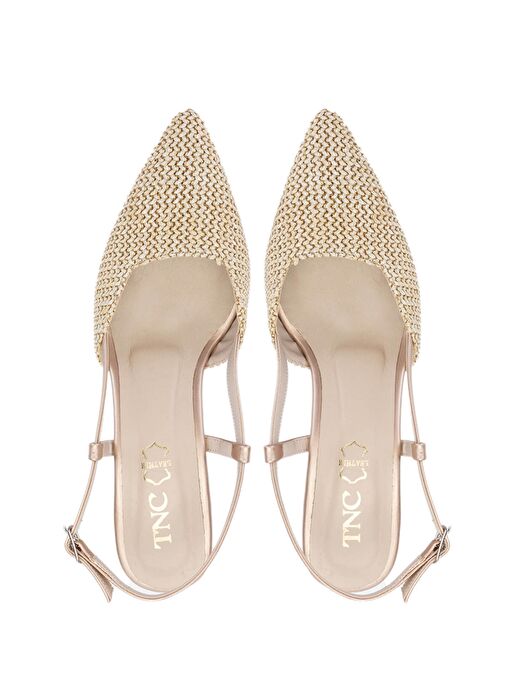 Tamer Tanca Kadın Hakiki Deri Krem Topuklu Ayakkabı - Görsel 6
