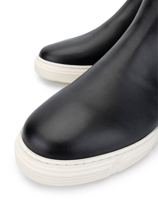 Tamer Tanca Erkek Hakiki Deri Siyah Deri Casual Bot - Görsel 4