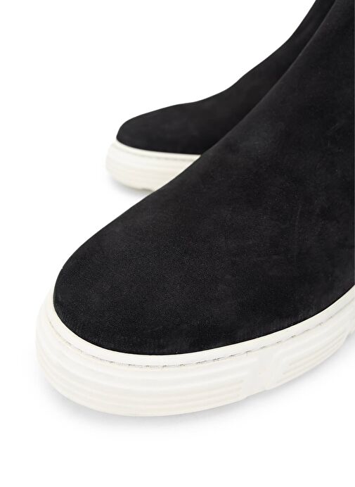 Tamer Tanca Erkek Hakiki Deri Siyah Nubuk Casual Bot - Görsel 4