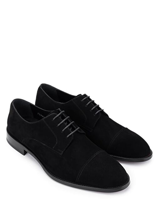 Tamer Tanca Erkek Hakiki Deri Siyah Süet Klasik Ayakkabı - Görsel 3