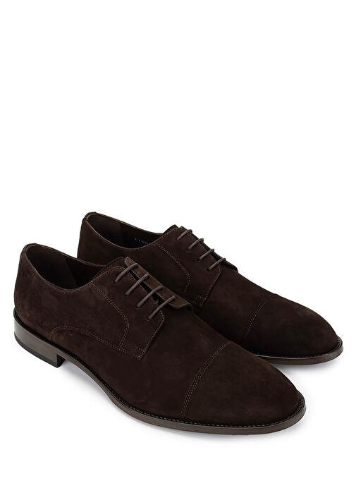 Tamer Tanca Erkek Hakiki Deri Kahverengi Süet Klasik Ayakkabı - Görsel 3