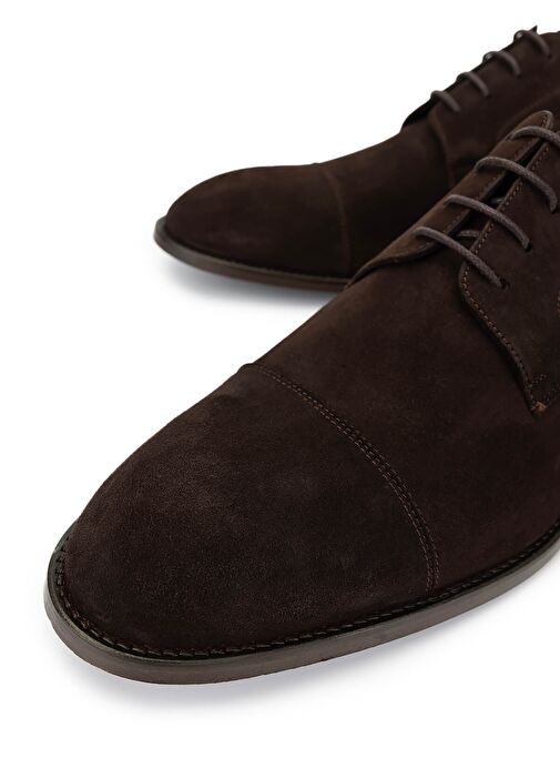 Tamer Tanca Erkek Hakiki Deri Kahverengi Süet Klasik Ayakkabı - Görsel 4