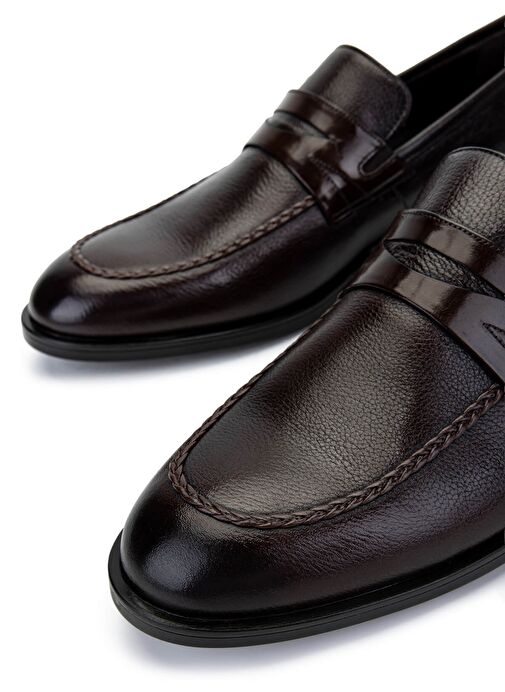 Tamer Tanca Erkek Hakiki Deri Kahverengi Klasik Ayakkabı - Görsel 5