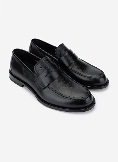 Valmenti Erkek Hakiki Deri Siyah Klasik Ayakkabı - Görsel 3