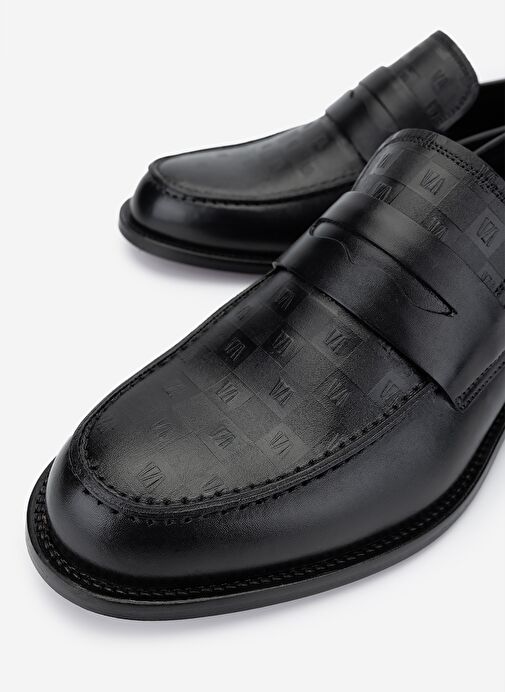 Valmenti Erkek Hakiki Deri Siyah Klasik Ayakkabı - Görsel 4