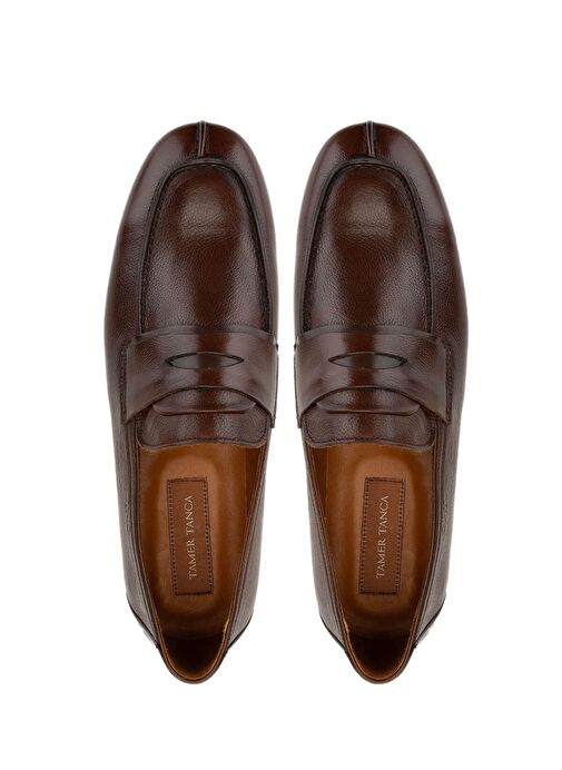 Tamer Tanca Erkek Hakiki Deri Kahverengi Loafer Ayakkabı - Görsel 6