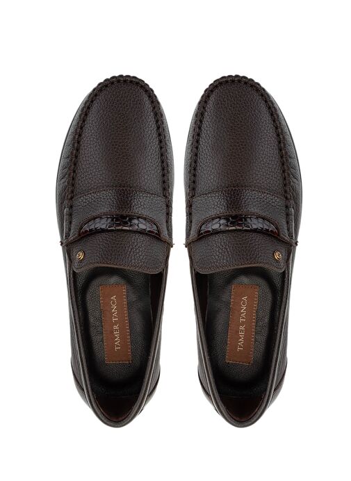 Tamer Tanca Erkek Hakiki Deri Kahverengi Loafer Ayakkabı - Görsel 6