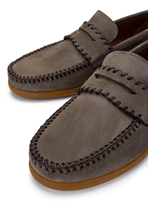 Tamer Tanca Erkek Hakiki Deri Vizon Nubuk Loafer Ayakkabı - Görsel 5