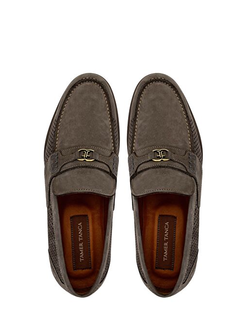 Tamer Tanca Erkek Hakiki Deri Vizon Nubuk Loafer Ayakkabı - Görsel 6