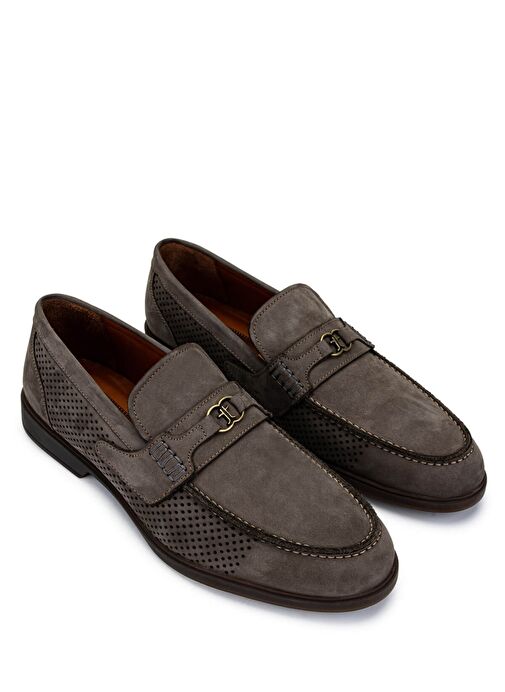 Tamer Tanca Erkek Hakiki Deri Vizon Nubuk Loafer Ayakkabı - Görsel 3