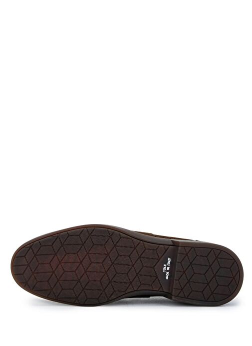 Tamer Tanca Erkek Hakiki Deri Kahverengi Nubuk Loafer Ayakkabı - Görsel 4