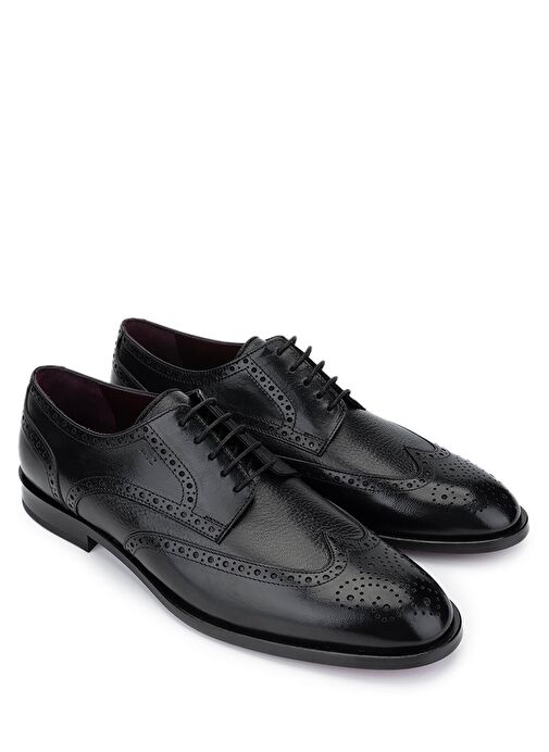 Tamer Tanca Erkek Hakiki Deri Siyah Klasik Ayakkabı - Görsel 3