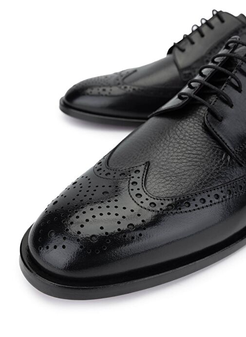 Tamer Tanca Erkek Hakiki Deri Siyah Klasik Ayakkabı - Görsel 4