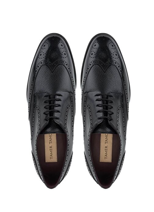 Tamer Tanca Erkek Hakiki Deri Siyah Klasik Ayakkabı - Görsel 6