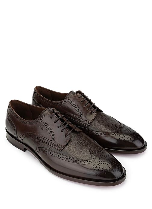 Tamer Tanca Erkek Hakiki Deri Kahverengi Klasik Ayakkabı - Görsel 3