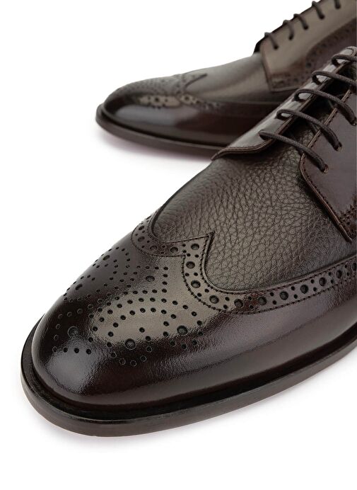 Tamer Tanca Erkek Hakiki Deri Kahverengi Klasik Ayakkabı - Görsel 4