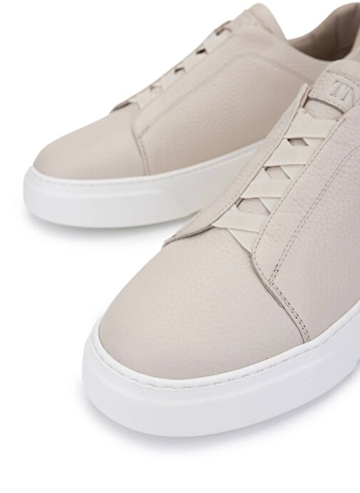 Tamer Tanca Erkek Hakiki Deri Bej Sneakers & Spor Ayakkabı - Görsel 4