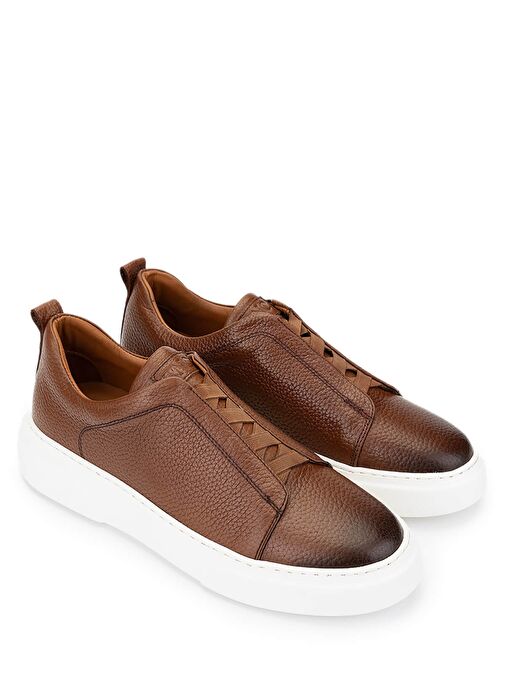 Tamer Tanca Erkek Hakiki Deri Taba Sneakers & Spor Ayakkabı - Görsel 3