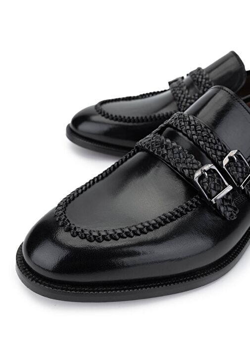 Tamer Tanca Erkek Hakiki Deri Siyah Klasik Ayakkabı - Görsel 4