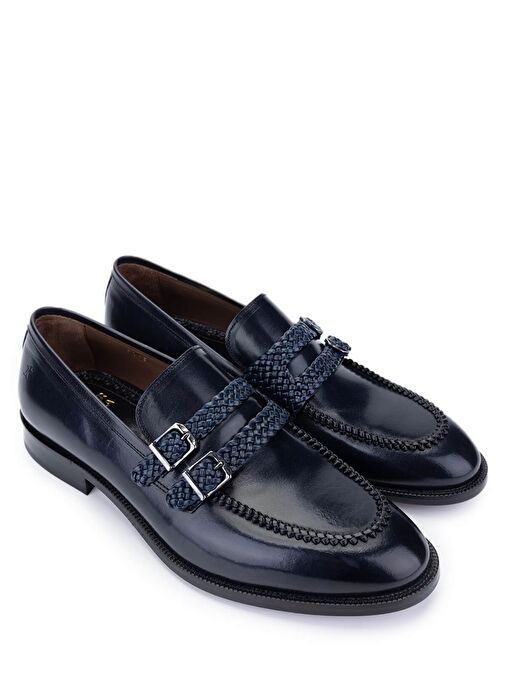 Tamer Tanca Erkek Hakiki Deri Lacivert Klasik Ayakkabı - Görsel 3