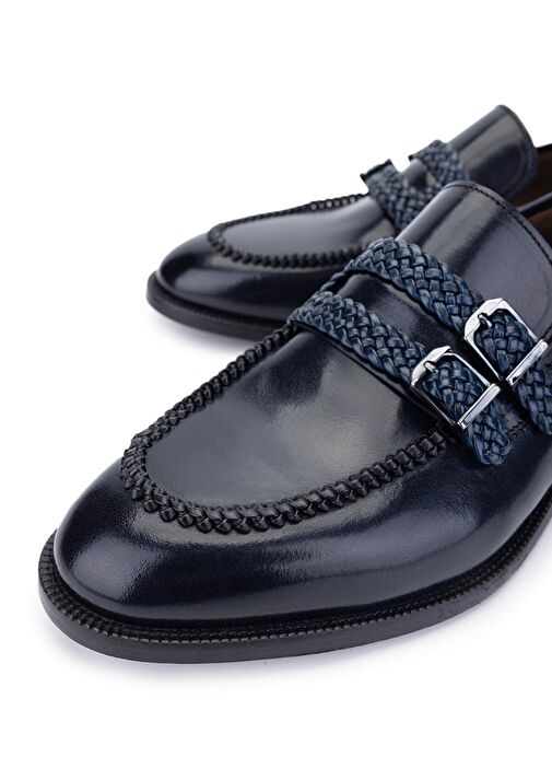 Tamer Tanca Erkek Hakiki Deri Lacivert Klasik Ayakkabı - Görsel 4