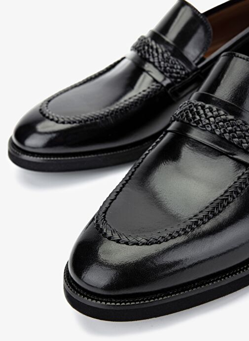 Valmenti Erkek Hakiki Deri Siyah Klasik Ayakkabı - Görsel 4