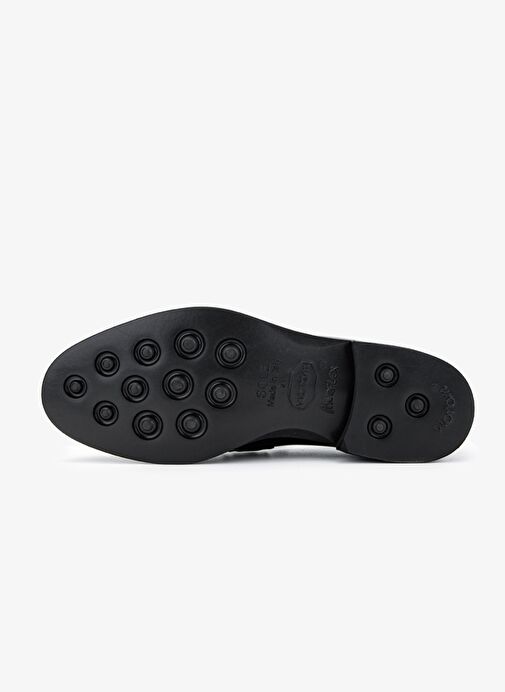 Valmenti Erkek Hakiki Deri Siyah Klasik Ayakkabı - Görsel 6