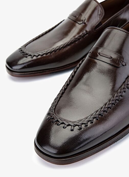 Valmenti Erkek Hakiki Deri Kahverengi Klasik Ayakkabı - Görsel 4