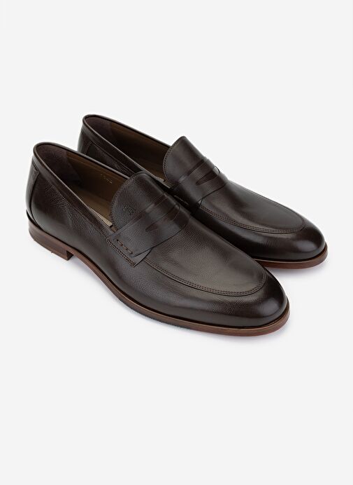 Valmenti Erkek Hakiki Deri Kahverengi Klasik Ayakkabı - Görsel 3