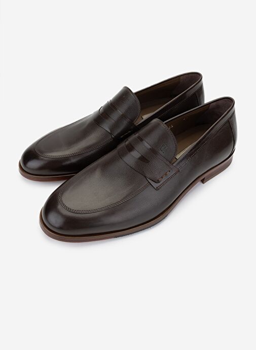 Valmenti Erkek Hakiki Deri Kahverengi Klasik Ayakkabı - Görsel 6