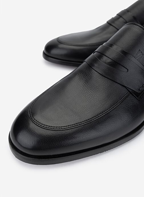 Valmenti Erkek Hakiki Deri Siyah Klasik Ayakkabı - Görsel 4
