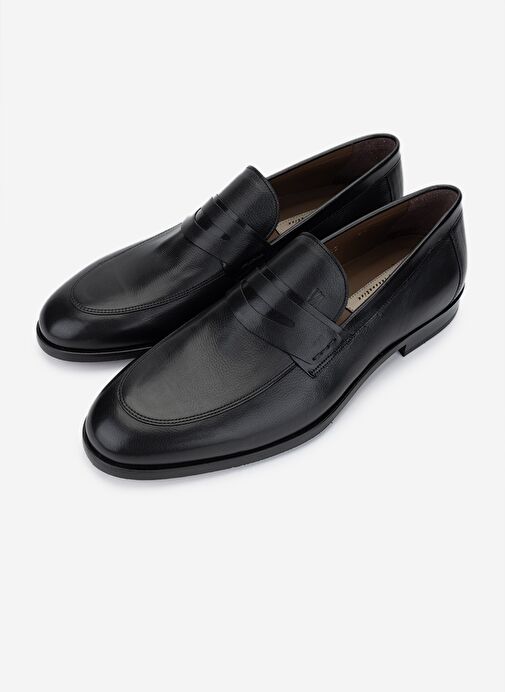 Valmenti Erkek Hakiki Deri Siyah Klasik Ayakkabı - Görsel 6