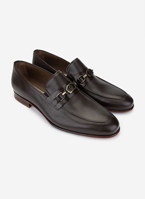 Valmenti Erkek Hakiki Deri Kahverengi Klasik Ayakkabı - Görsel 3