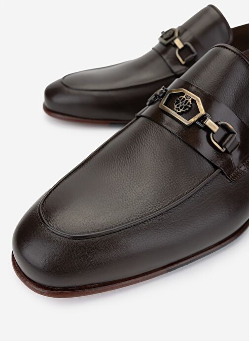 Valmenti Erkek Hakiki Deri Kahverengi Klasik Ayakkabı - Görsel 4