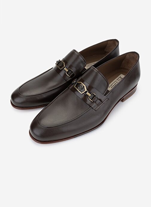 Valmenti Erkek Hakiki Deri Kahverengi Klasik Ayakkabı - Görsel 6