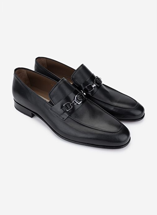 Valmenti Erkek Hakiki Deri Siyah Klasik Ayakkabı - Görsel 3