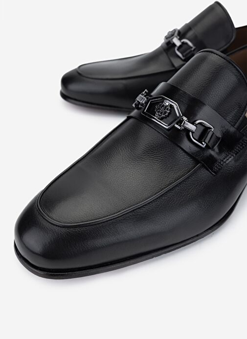 Valmenti Erkek Hakiki Deri Siyah Klasik Ayakkabı - Görsel 4