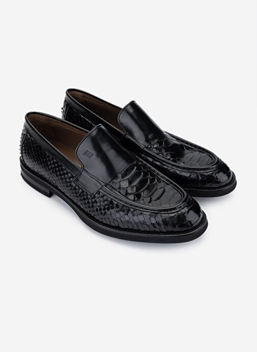 Valmenti Erkek Hakiki Deri Siyah Klasik Ayakkabı - Görsel 3