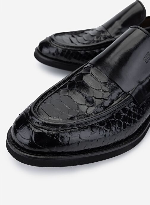 Valmenti Erkek Hakiki Deri Siyah Klasik Ayakkabı - Görsel 4