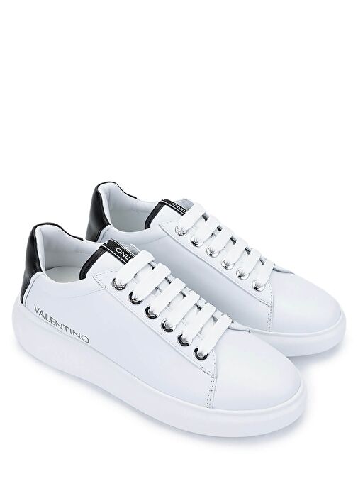 Mario Valentino Unisex Hakiki Deri Beyaz/Siyah Sneakers & Spor Ayakkabı - Görsel 3