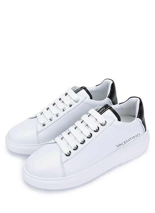 Mario Valentino Unisex Hakiki Deri Beyaz/Siyah Sneakers & Spor Ayakkabı - Görsel 7